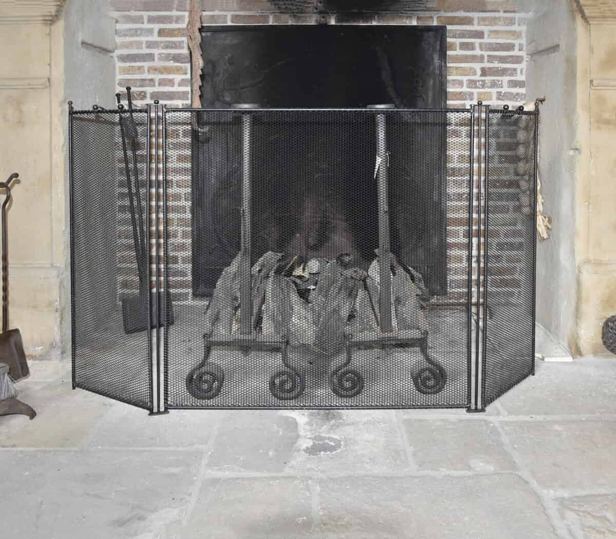 Haardscherm-driedelig