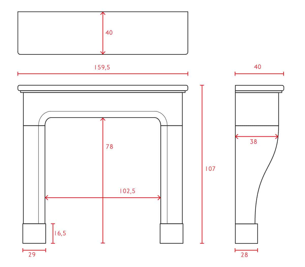 Zwart-marmeren-Voorzetschouw