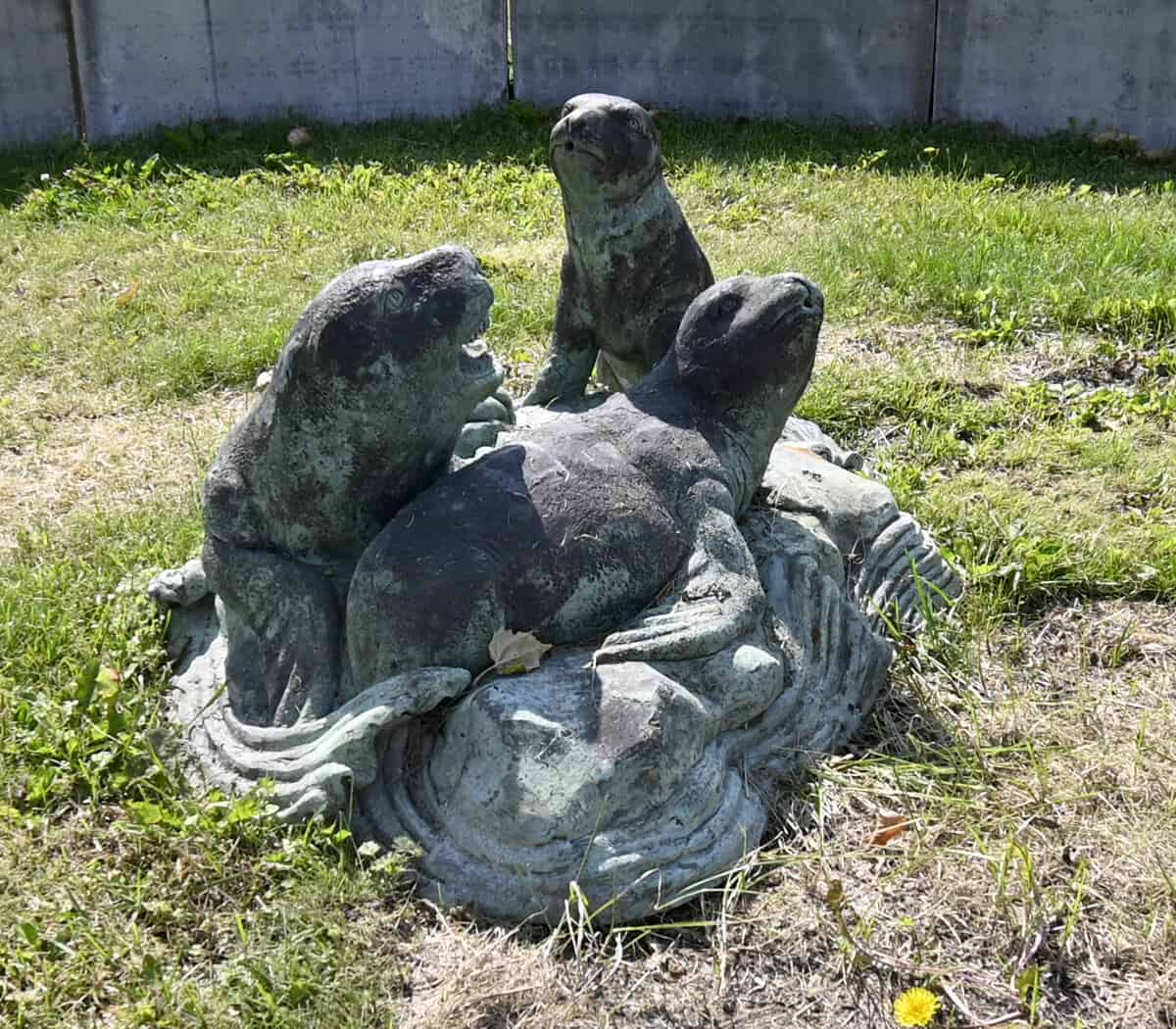 Bronze-zeehonden-fontein