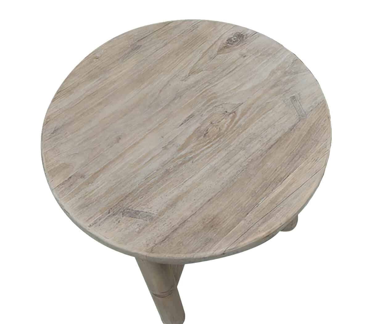 Houten-rond-bijzettafeltje