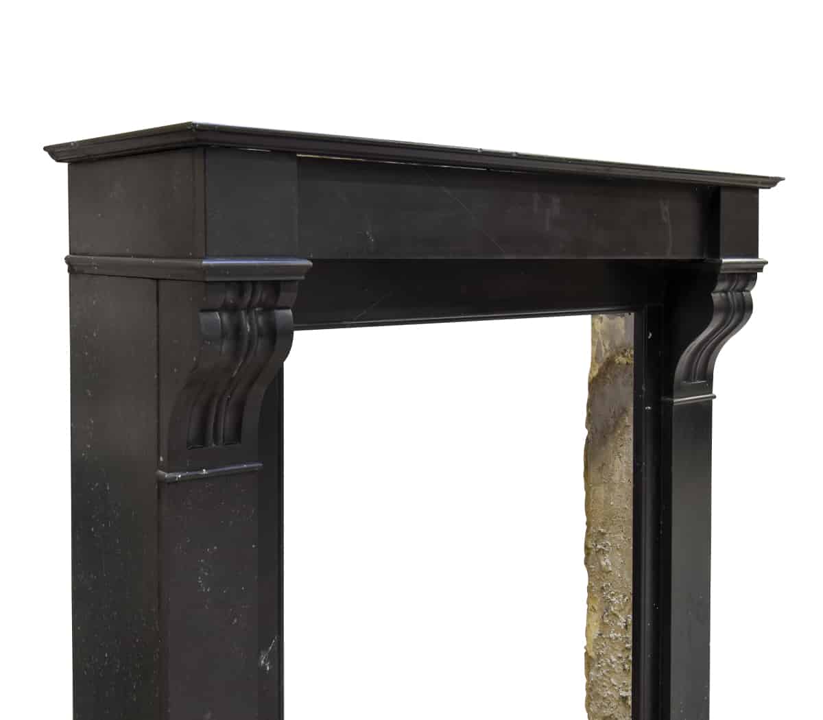 Zwart-marmeren-modillion-voorzetschouw