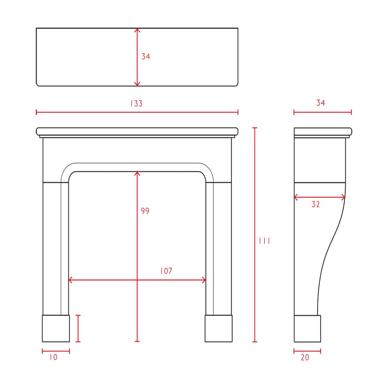 Marmerstenen-voorzetschouw