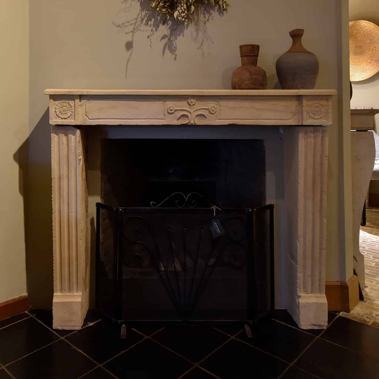 Old marble stone Front fireplace