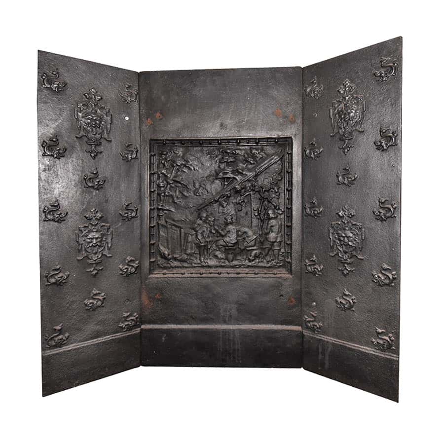 Antieke-haardplaat-drieluik