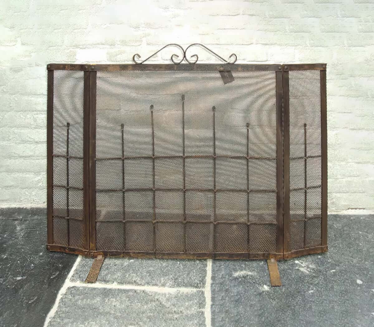 Haardscherm-driedelig