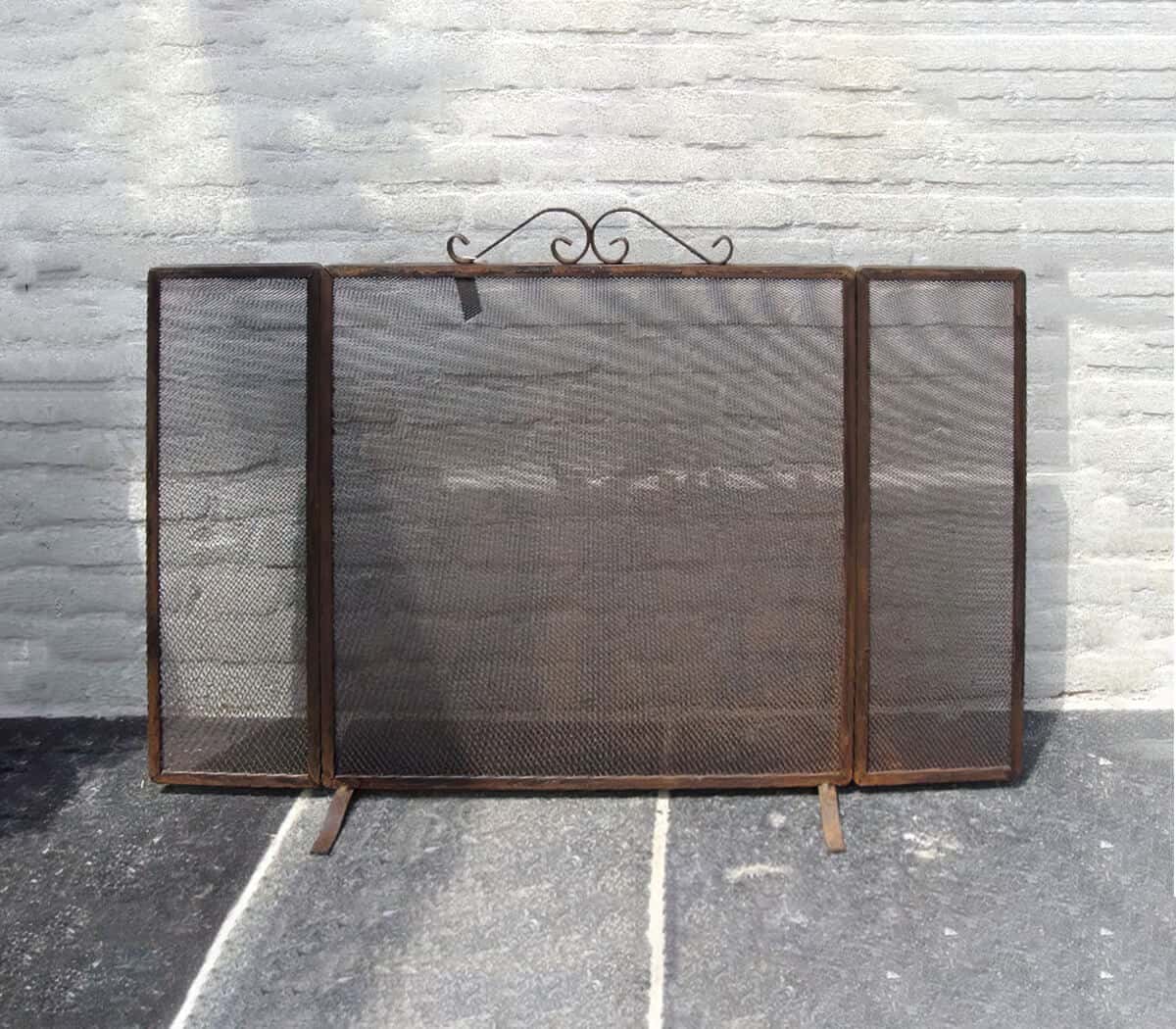 Haardscherm-driedelig