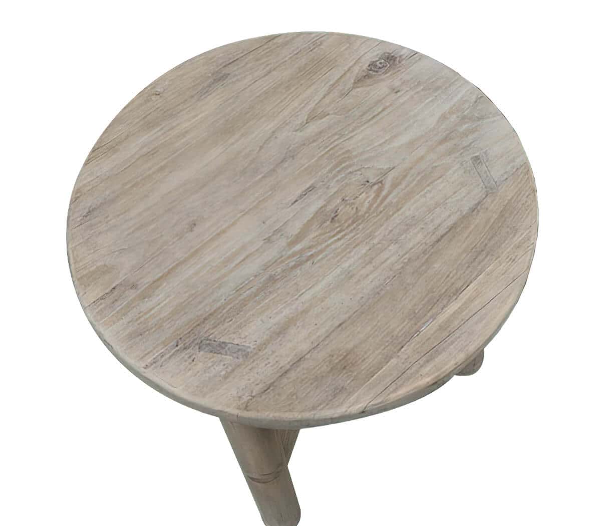 Houten-rond-bijzettafeltje