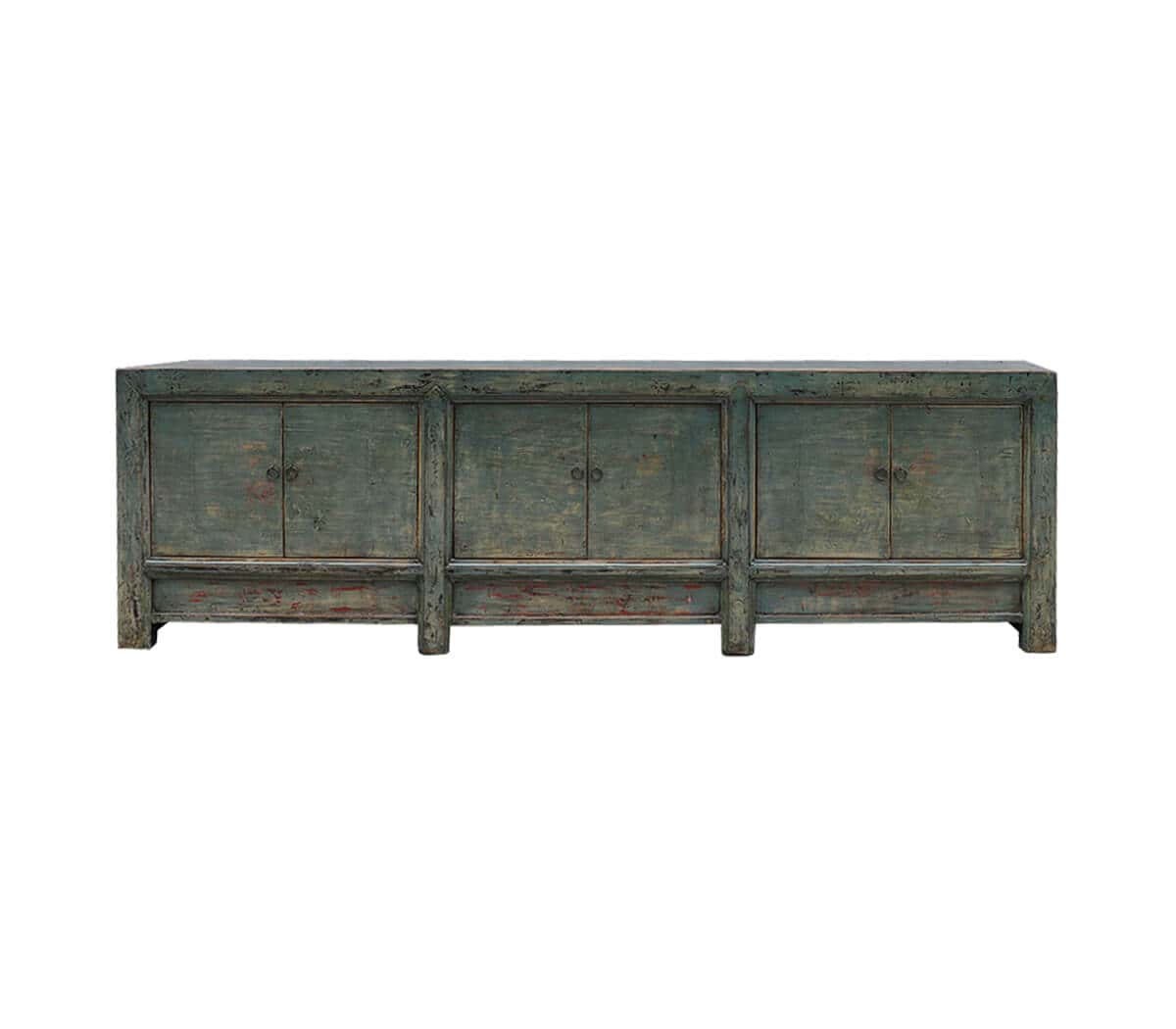 Groene-Houten-dressoir-kast