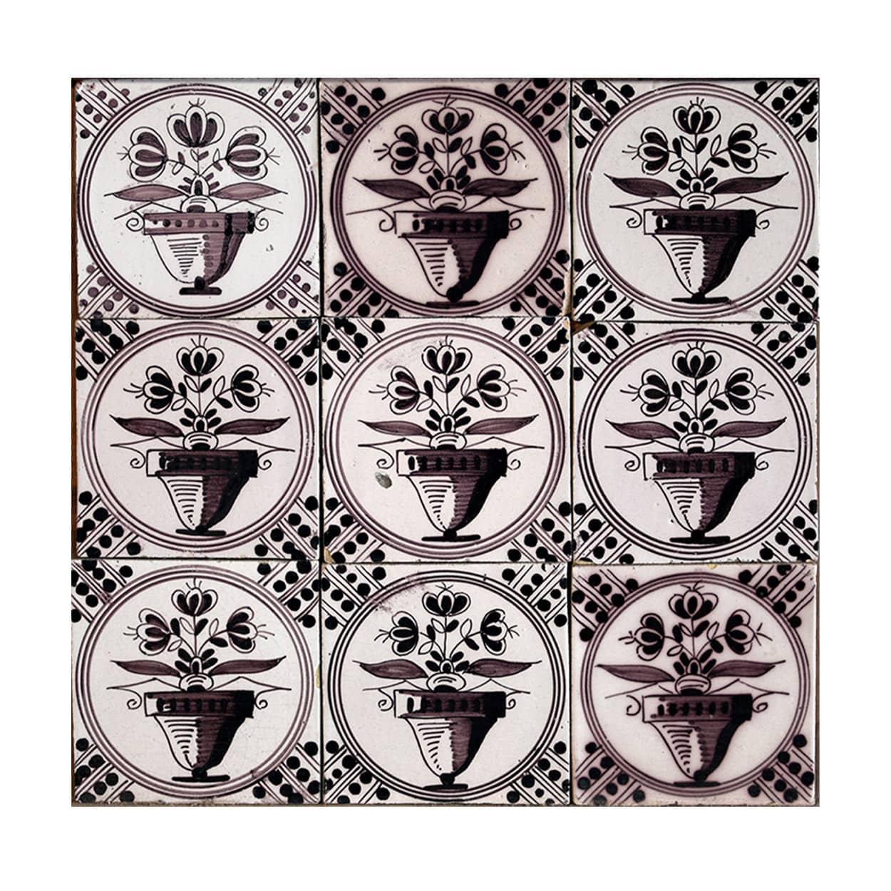 Antieke-tegel-bloempot