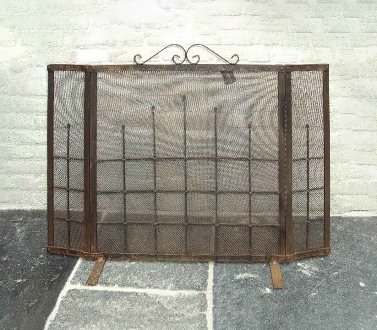 Haardscherm-driedelig