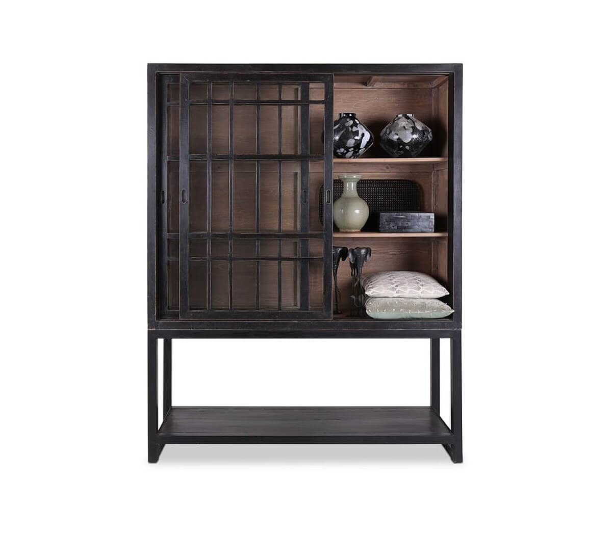 Vitrinekast met 2 deuren met glas