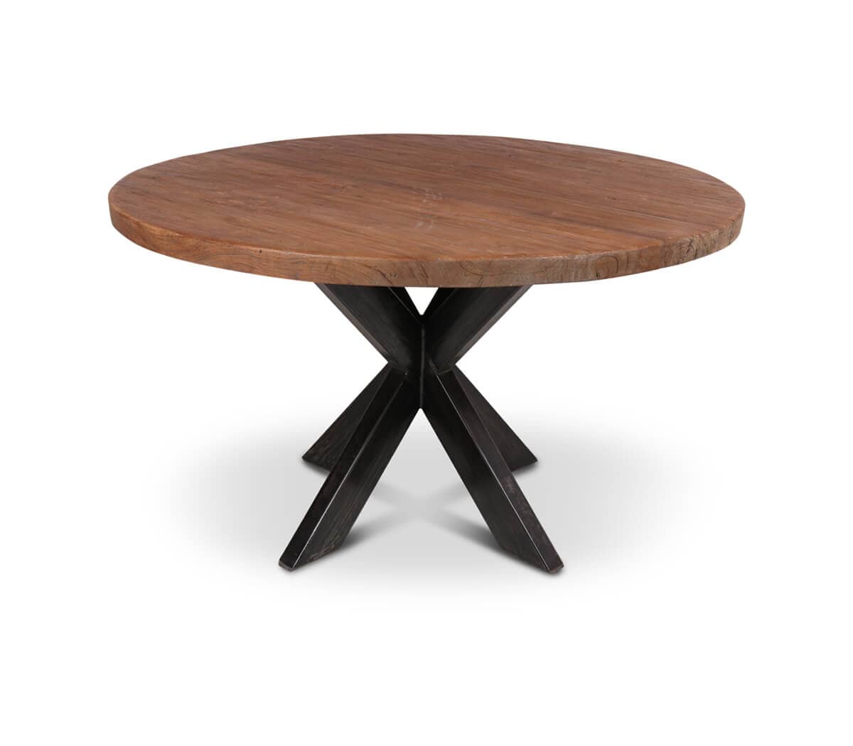 Ronde eettafel met ijzeren onderstel