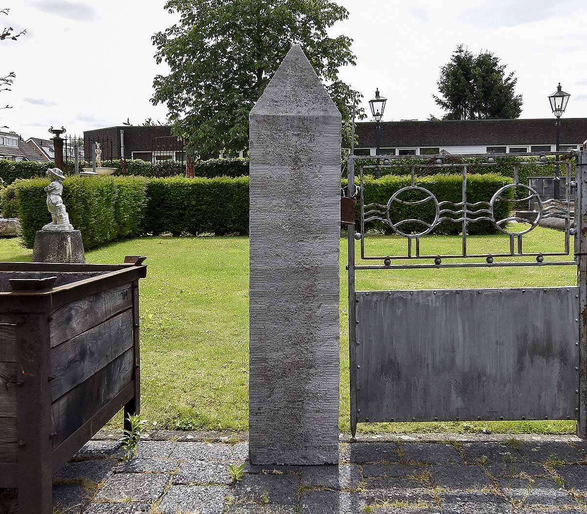 Zandstenen-poortpalen