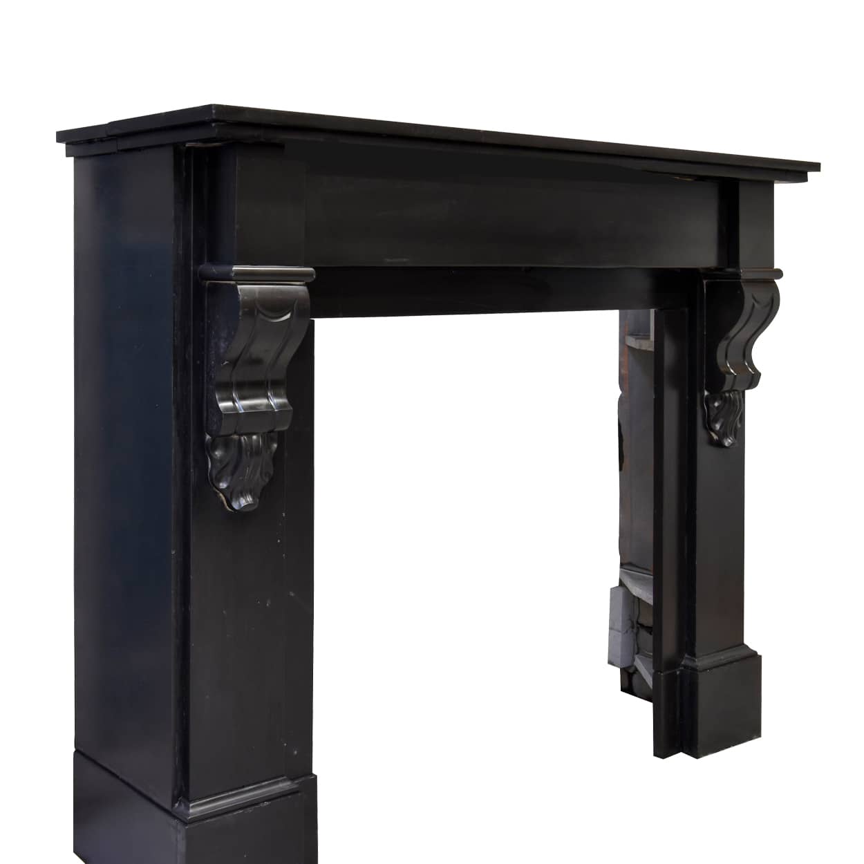 Zwart-marmeren-modillion-voorzetschouw