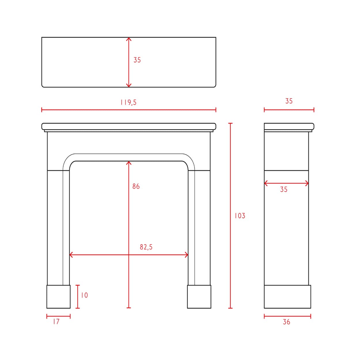 Marmeren-voorzetschouw