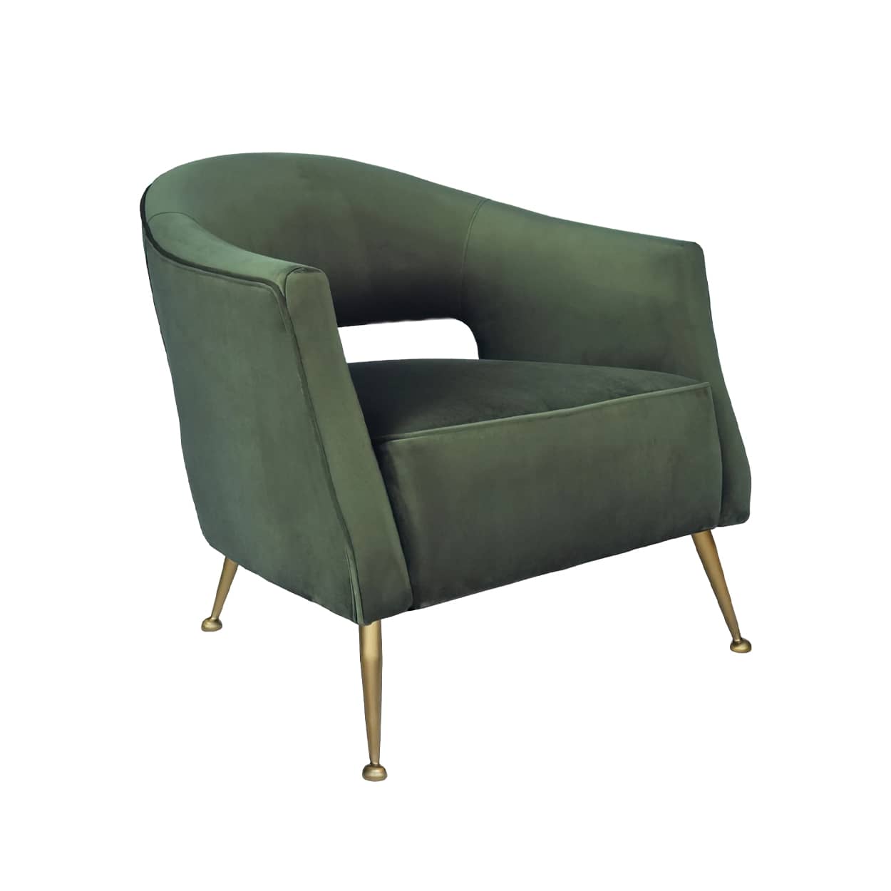 Groene-fluwelen-Fauteuil