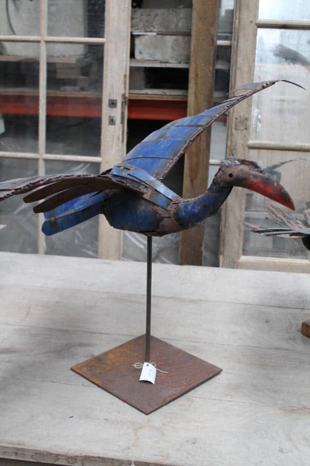 Kraanvogel.-Handwerk-ijzeren-brocante-decoratie