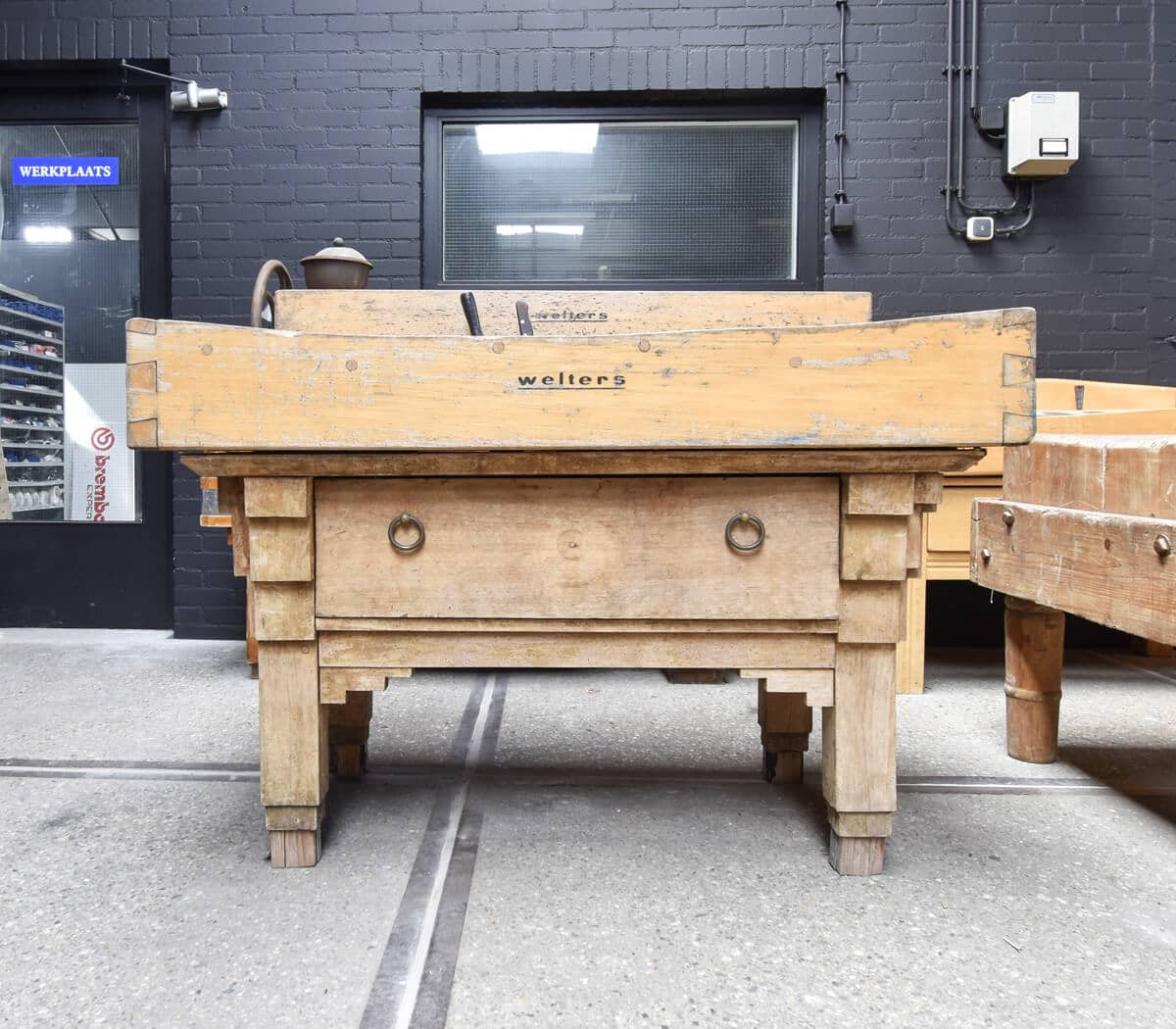 brede-hakblok-orgineel-oud-messen-gleuf-incl-messen