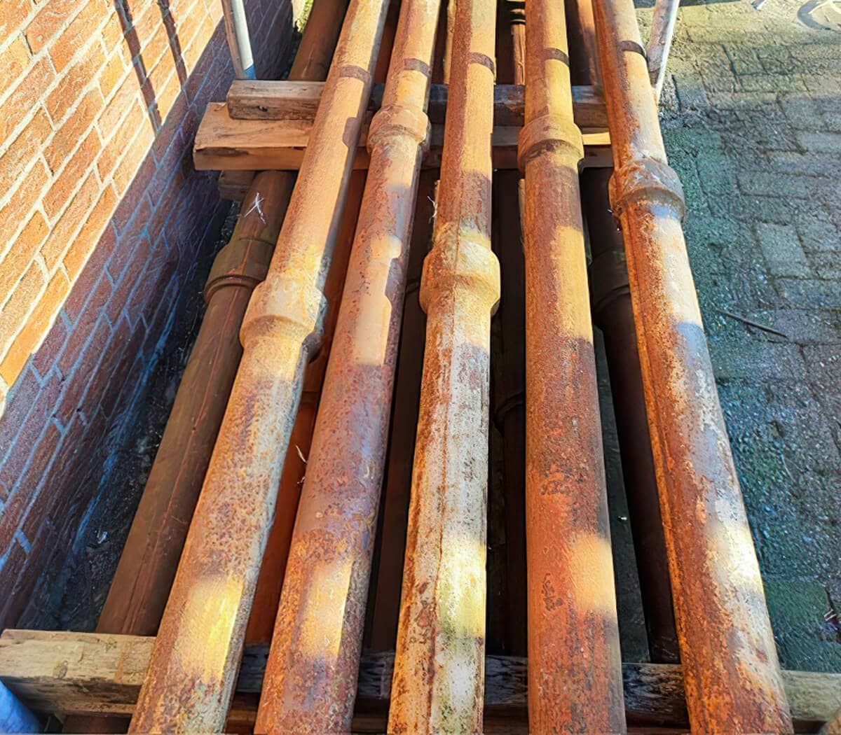 Antieke-gietijzeren-veranda-paal