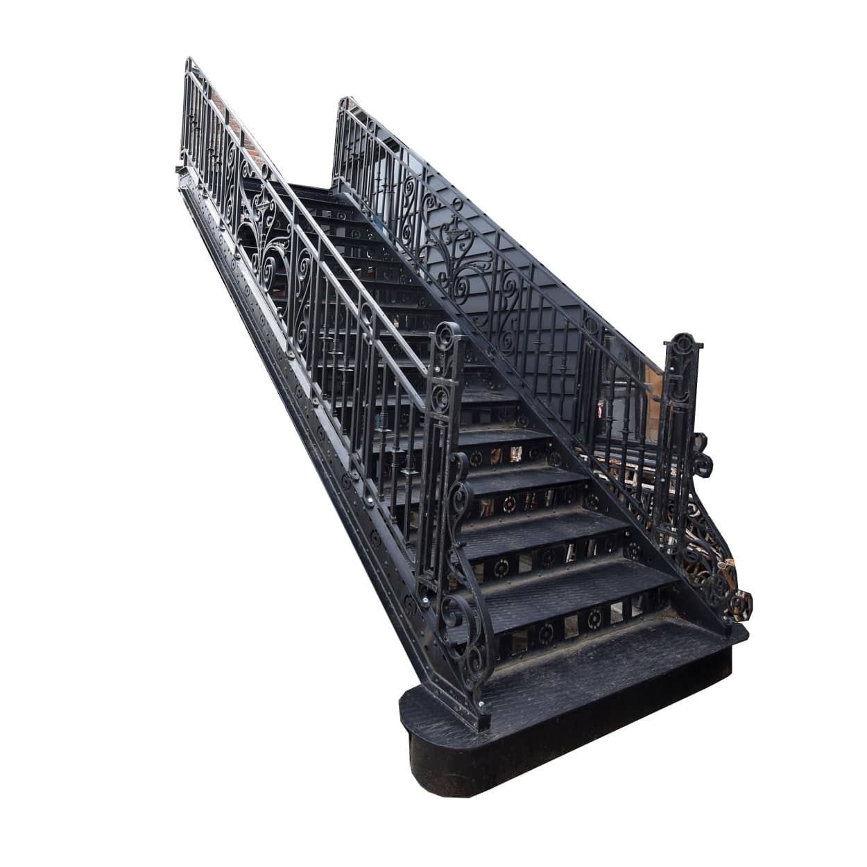 Gietijzeren trap met ± 15 meter hekwerk