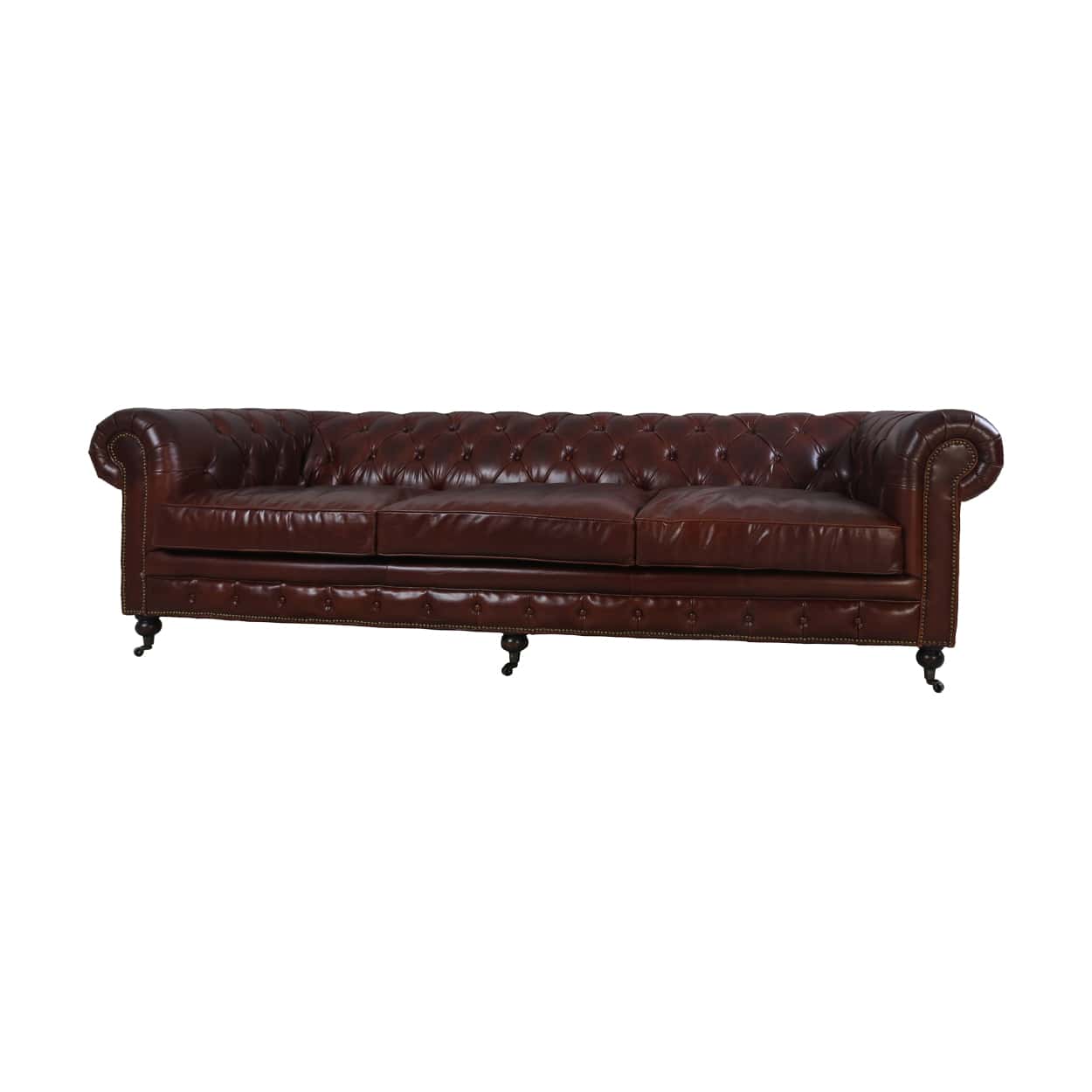 Chersterfield-4-zits-Eersteklas-rundleer-Vintage-Cigar