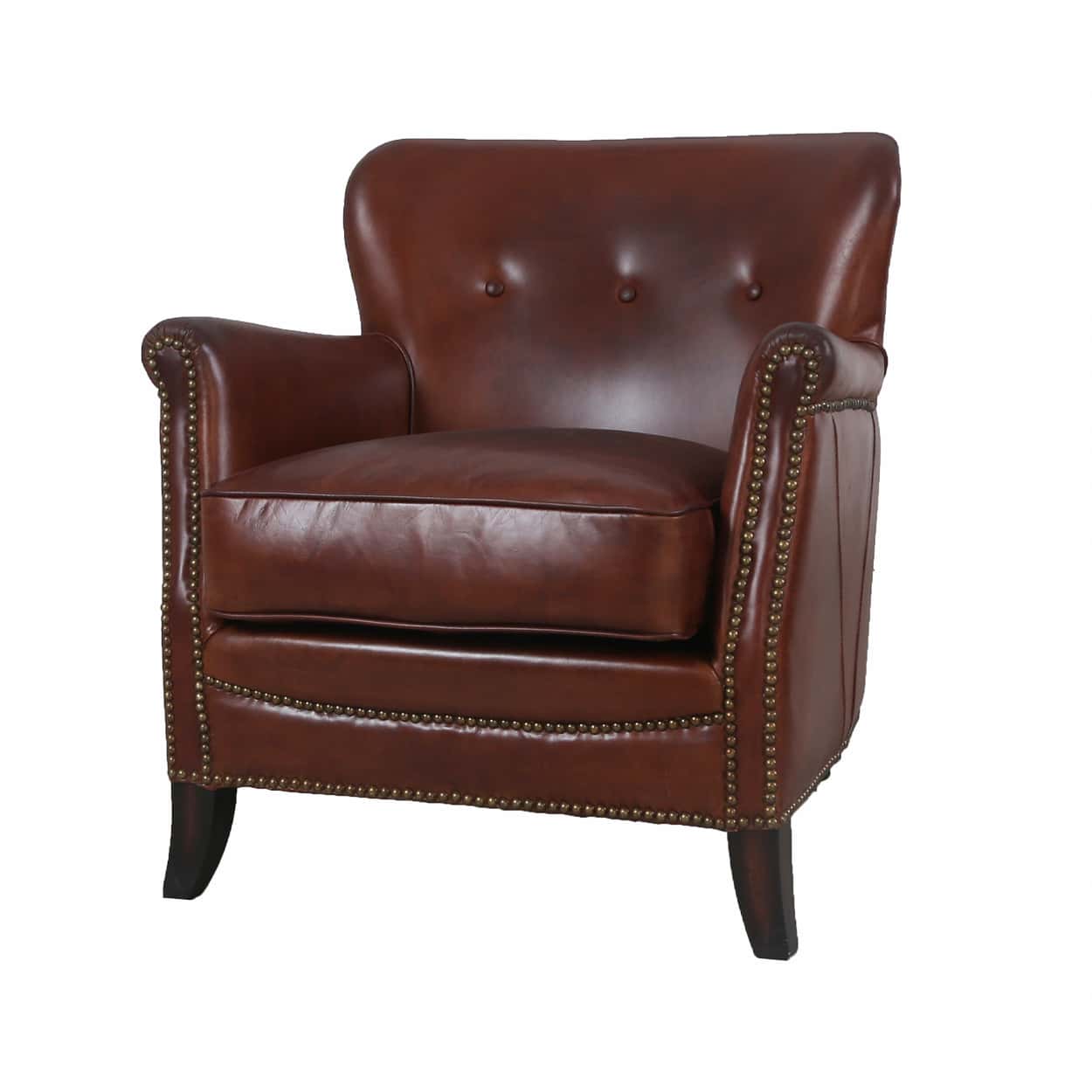Clubfauteuil-Eersteklas-rundleer-Vintage-Cigar