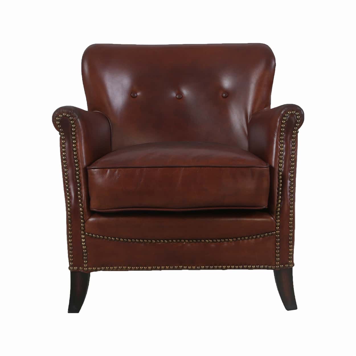 Clubfauteuil-Eersteklas-rundleer-Vintage-Cigar