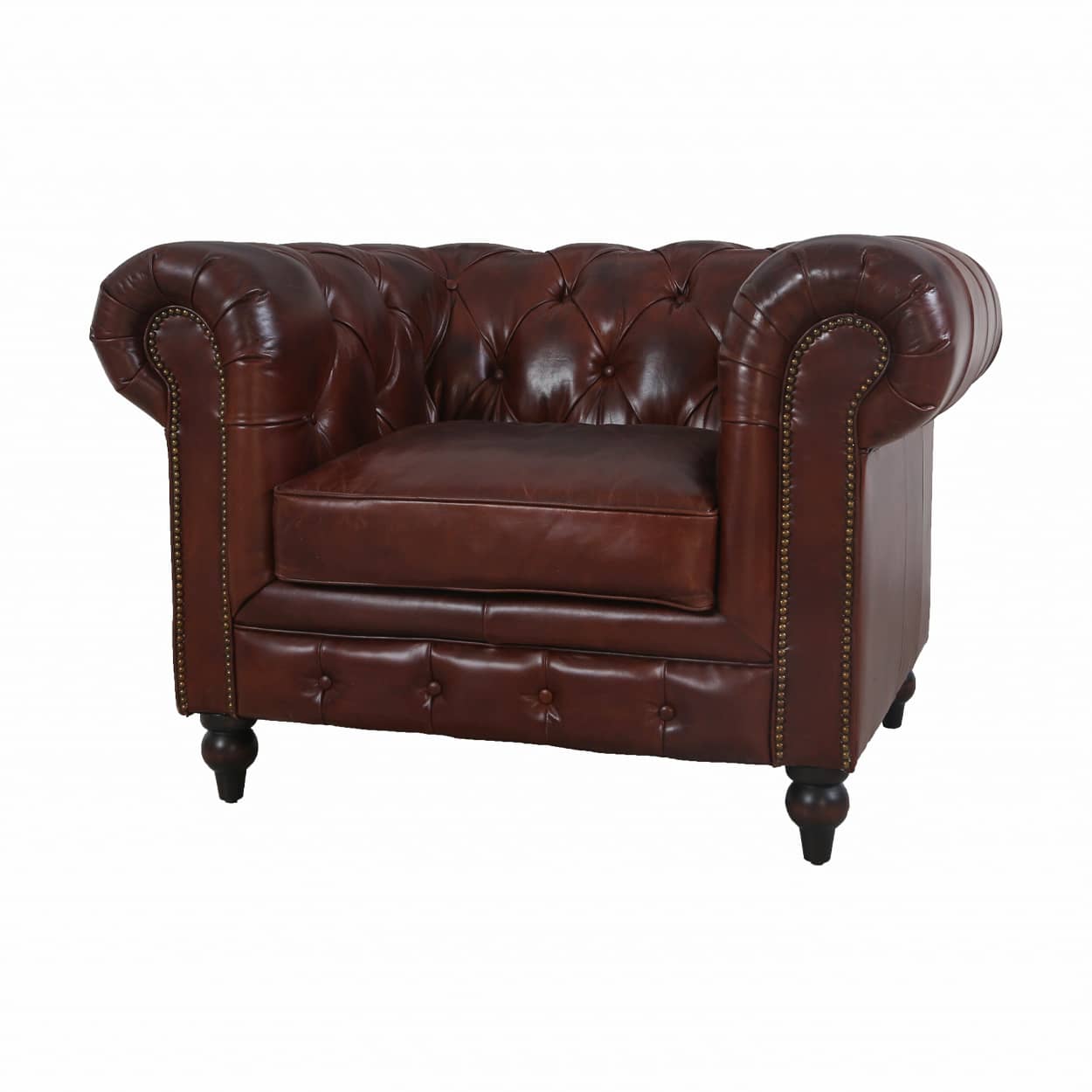 Fauteuil-Eersteklas-rundleer-Vintage-Cigar