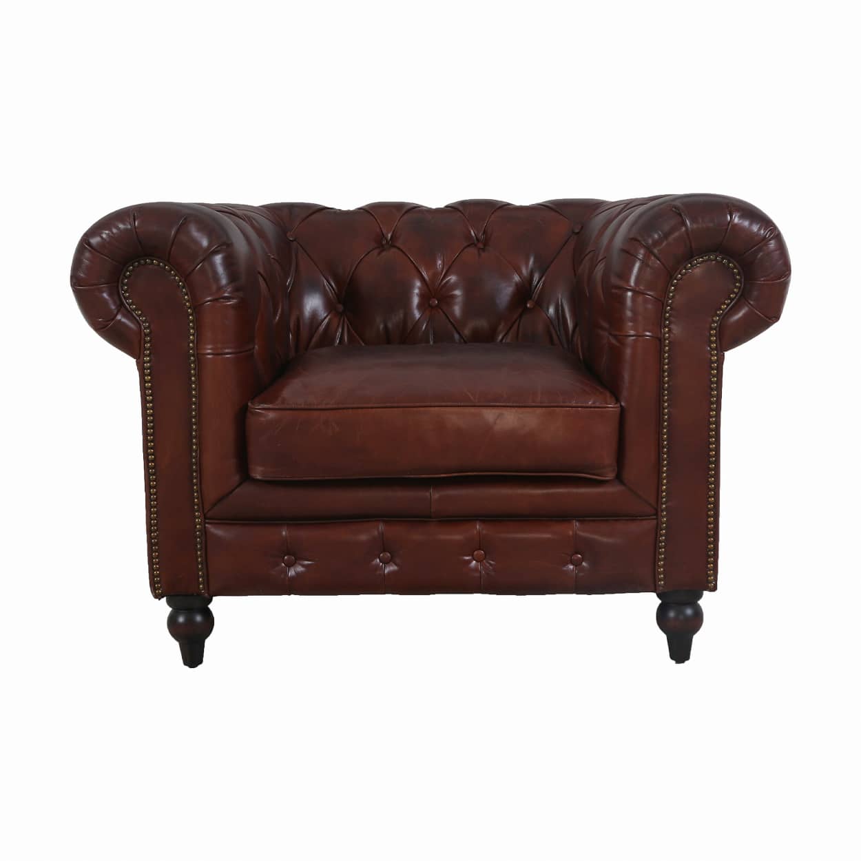 Fauteuil-Eersteklas-rundleer-Vintage-Cigar
